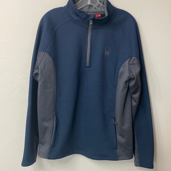 Spyder 1/4 zip Blue and gray jacket size medium. - Picture 1 of 13